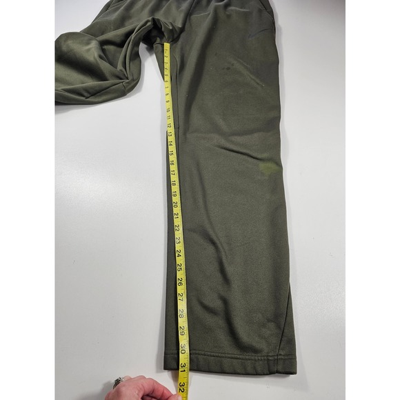 Nike fleece lined green warm sweatpants size XL men's (FLAWS) - Picture 7 of 7